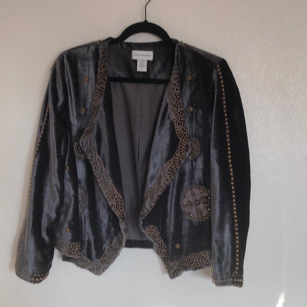 Soft surroundings jacket gray velvet